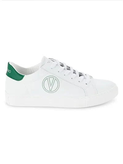 Shop Valentino By Mario Valentino Women's Petra Leather Sneakers In White Green