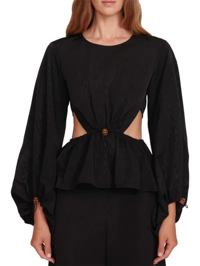Shop Staud Women's Ivy Cut Out Top In Black