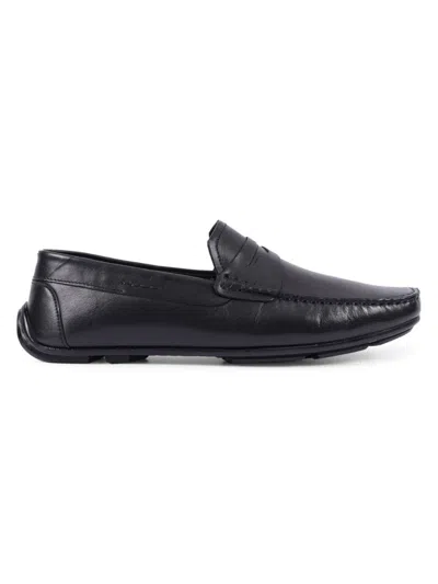 Shop Vellapais Men's Jasmine Leather Penny Driving Shoes In Black