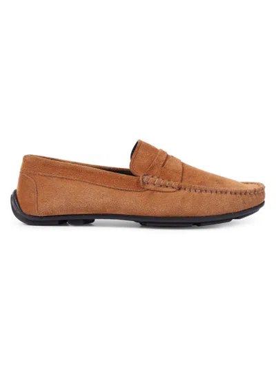 Shop Vellapais Men's Begonia Suede Penny Driving Shoes In Tan