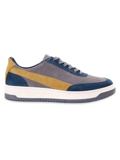 Shop Vellapais Men's Trento Leather Sneakers In Grey
