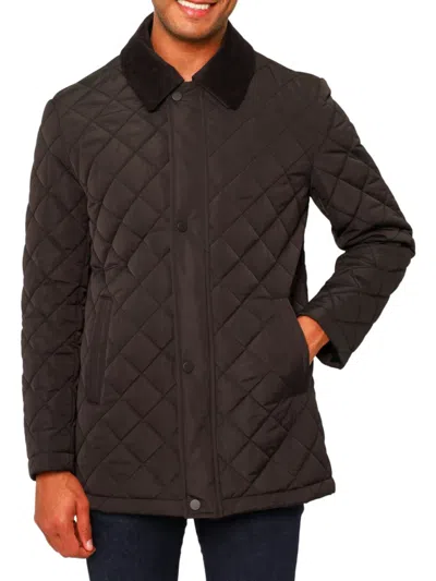 Shop Vellapais Men's Drelux Quilted Field Jacket In Black