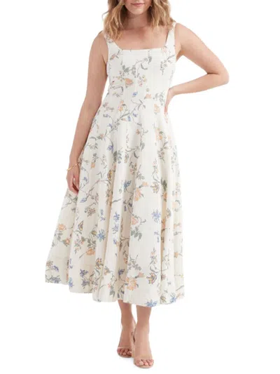 Shop Hermoza Women's Ana Floral A Line Midi Dress In Vintage Floral