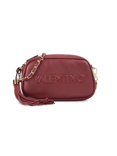 Shop Valentino By Mario Valentino Women's Bella Embossed Logo Leather Crossbody Bag In Chianti