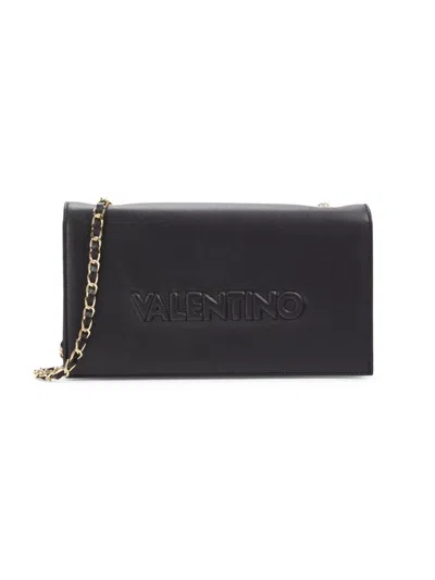 Shop Valentino By Mario Valentino Women's Lena Logo Leather Shoulder Bag In Black