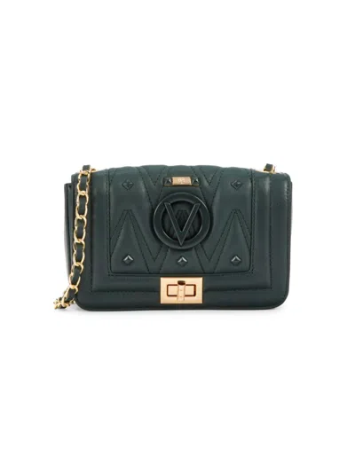 Shop Valentino By Mario Valentino Women's Beatriz Logo Quilted Chain Crossbody Bag In Green