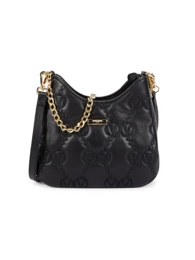 Shop Valentino By Mario Valentino Women's Madelaine Leather Crossbody Bag In Black