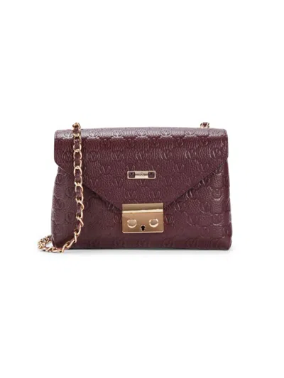 Shop Valentino By Mario Valentino Women's Isabelle Monogram Leather Shoulder Bag In Purple