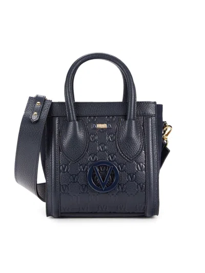 Shop Valentino By Mario Valentino Women's Eva Leather Two Way Tote In Midnight Blue