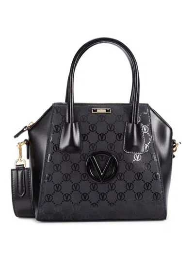 Shop Valentino By Mario Valentino Women's Mimi Monogram Leather Tote In Black