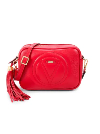 Shop Valentino By Mario Valentino Women's Mia Signature Leather Camera Bag In Flame Red