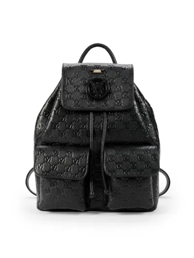 Shop Valentino By Mario Valentino Women's Simeon Monogram Leather Backpack In Black