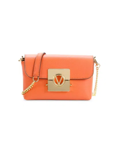 Shop Valentino By Mario Valentino Women's Lilou Logo Leather Crossbody Bag In Sunrise