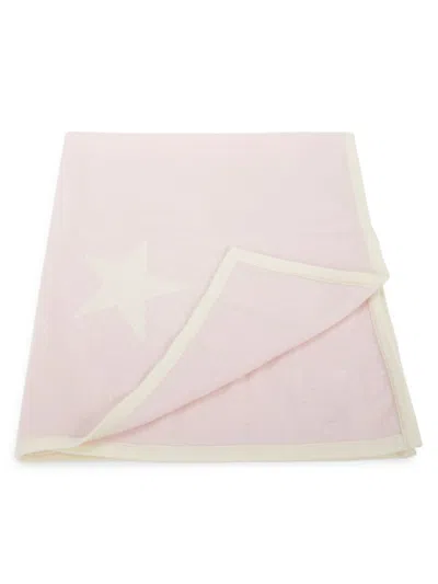 Shop Saks Fifth Avenue Cashmere Star Knit Baby Blanket In Light Pink