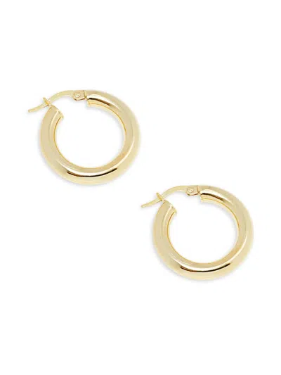 Shop Saks Fifth Avenue Made In Italy Women's 14k Yellow Gold Small Tube Hoop Earrings