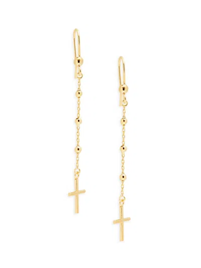 Shop Saks Fifth Avenue Made In Italy Women's 14k Yellow Gold Rosary Drop Earrings