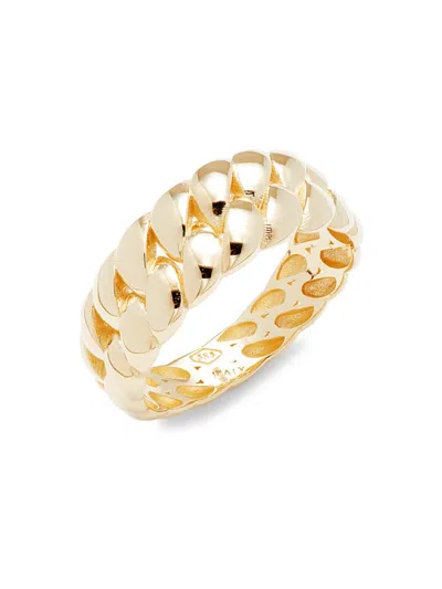 Shop Saks Fifth Avenue Made In Italy Women's 14k Yellow Gold Textured Ring