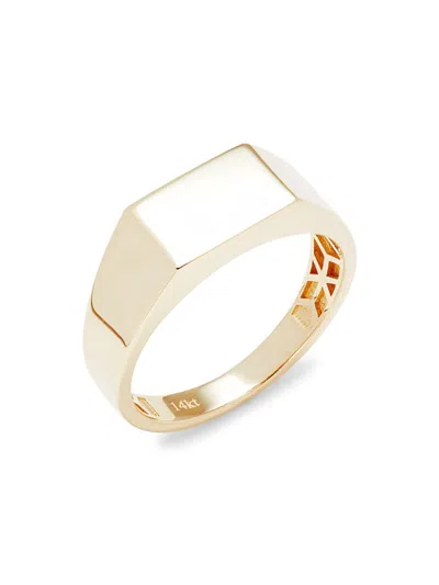 Shop Saks Fifth Avenue Women's 14k Yellow Gold Rectangle Signet Ring