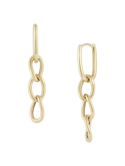 Shop Saks Fifth Avenue Women's 14k Yellow Gold Curved Link Drop Earrings