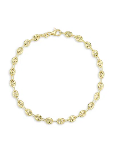 Shop Saks Fifth Avenue Women's 14k Yellow Gold Puff Mariner Link Chain Bracelet