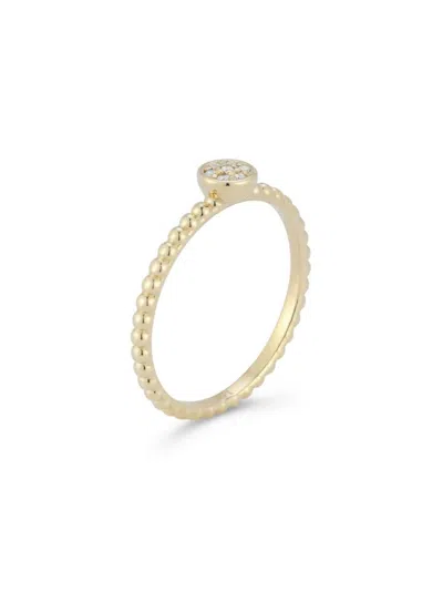 Shop Saks Fifth Avenue Women's 14k Yellow Gold & 0.4 Tcw Diamond Bead Ring