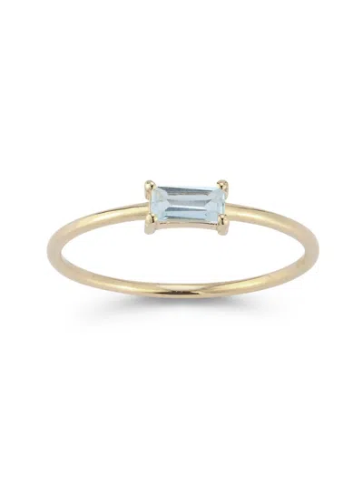Shop Saks Fifth Avenue Women's 14k Yelow Gold & Blue Topaz Solitaire Ring