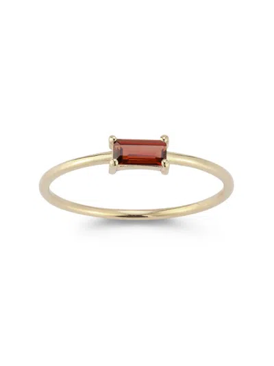 Shop Saks Fifth Avenue Women's 14k Yellow Gold & Red Garnet Solitaire Ring