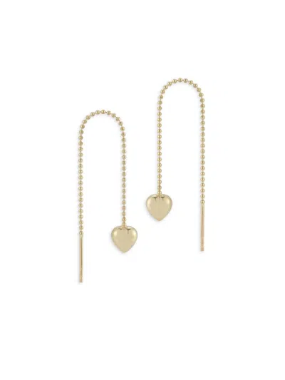 Saks Fifth Avenue Women's 14k Yellow Gold Heart Ball Chain Threader Earrings In Yellow Gold