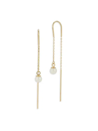 Saks Fifth Avenue Women's 14k Yellow Gold & 4.3mm Pearl Threader Earrings In Yellow Gold