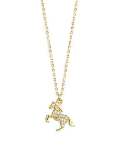 Shop Saks Fifth Avenue Women's 14k Yellow Gold & 0.01 Tcw Diamond Horse Pendant Necklace