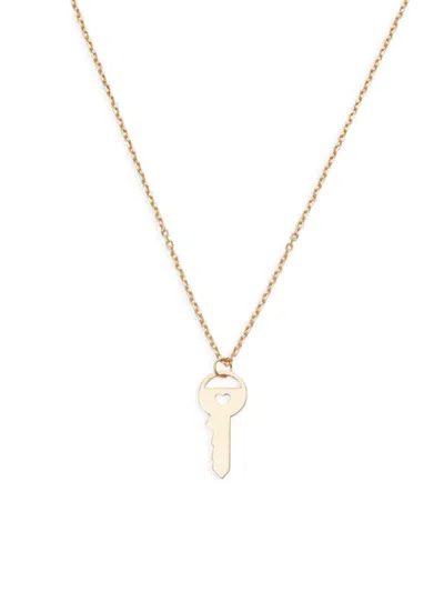 Shop Saks Fifth Avenue Made In Italy Women's 14k Yellow Gold Key Pendant Necklace