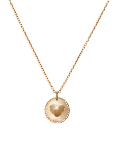 Shop Saks Fifth Avenue Made In Italy Women's 14k Yellow Gold Heart Pendant Chain Necklace