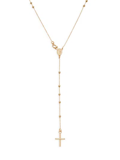 Shop Saks Fifth Avenue Made In Italy Women's 14k Yellow Gold Rosary Lariat Necklace