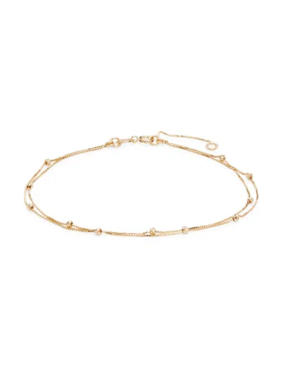 Shop Saks Fifth Avenue Made In Italy Women's 14k Yellow Gold Layered Station Bracelet