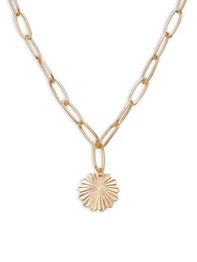 Shop Saks Fifth Avenue Made In Italy Women's 14k Yellow Gold Medallion Pendant Necklace