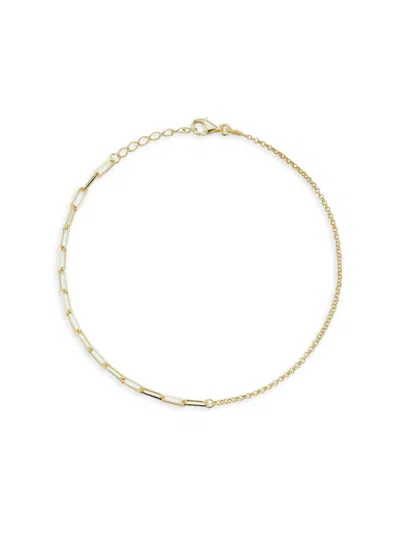 Shop Chloe & Madison Women's Sterling Silver Chain Anklet In Goldtone