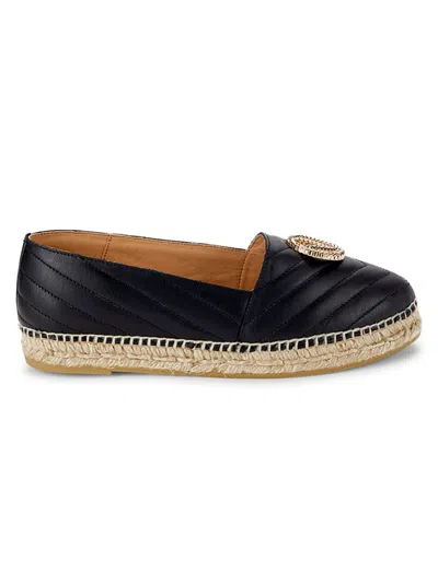 Shop Valentino By Mario Valentino Women's Guendalina Quilted Leather Espadrille Loafers In Black