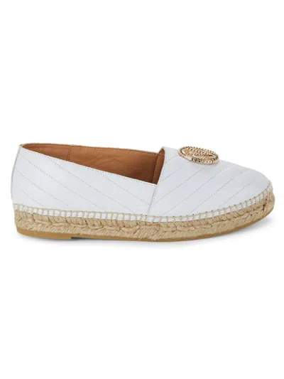 Shop Valentino By Mario Valentino Women's Guendalina Quilted Leather Espadrille Loafers In White