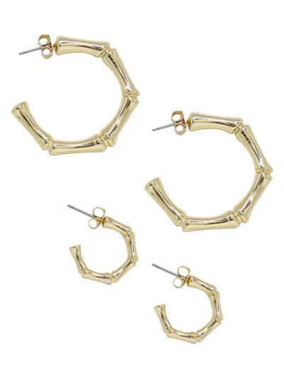Shop Ettika Women's 2-piece 18k Goldplated Half Huggie Earrings In Neutral