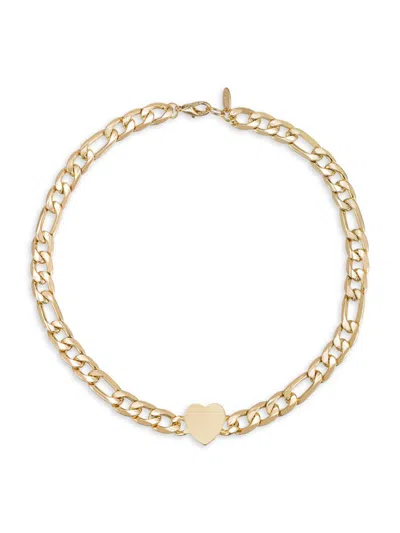 Shop Ettika Women's Goldtone Figaro Chain Heart Necklace In Neutral