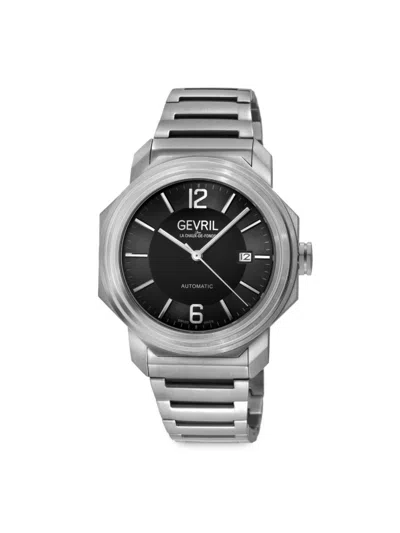Shop Gevril Men's Roosevelt 43mm Titanium Bracelet Watch In Black