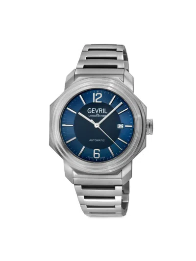 Shop Gevril Men's Roosevelt 43mm Titanium Bracelet Automatic Watch In Sapphire