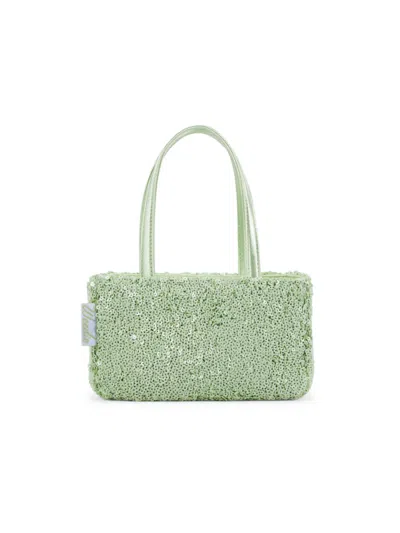 Shop Edie Parker Women's Spark Sequin Shoulder Bag In Mint Green