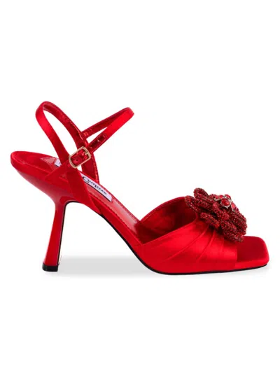 Shop Lady Couture Women's Lilly Embellished Stiletto Sandals In Red