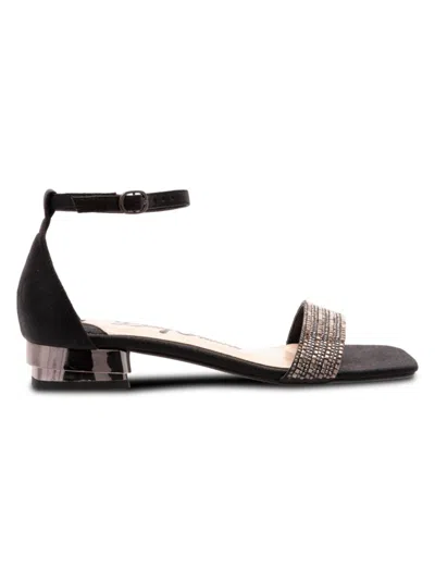 Shop Lady Couture Women's Doris Rhinestone Embellished Sandals In Black