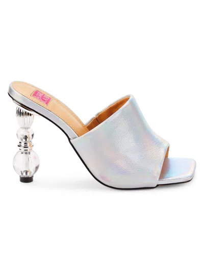 Shop Ashley Kahen Women's Fame Iridescent Sandals In Silver