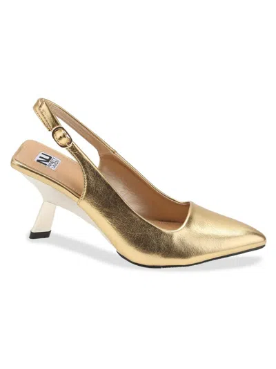 Shop Lady Couture Women's Koko Metallic Stiletto Pumps In Gold