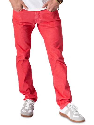 Shop Stitch's Jeans Men's Rustic Slim Fit Corduroy Jeans In Rococco Red