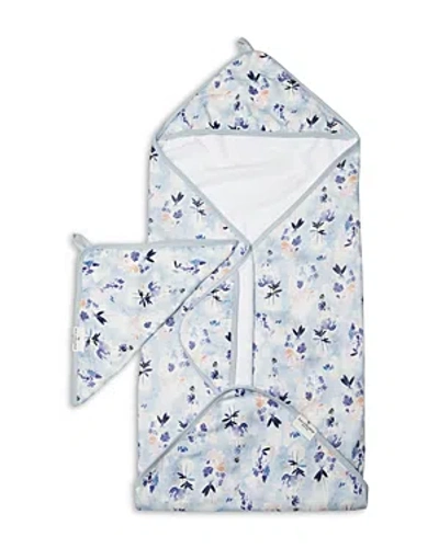 Shop Loulou Lollipop Unisex Hooded Towel Set In Ink Floral