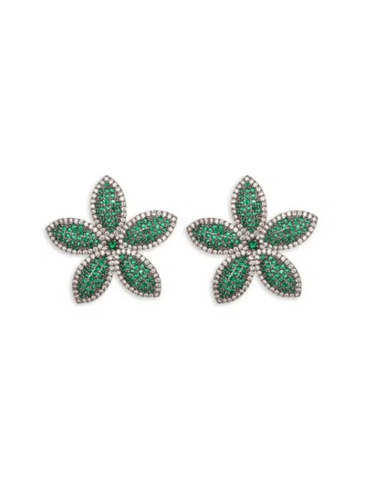 Eye Candy La Cz Scarlett Statement Earrings In Brass